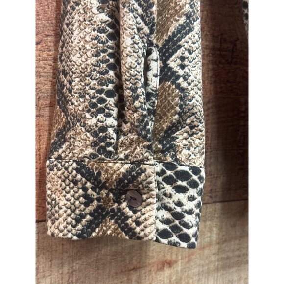 Oliveaceous Snake Print Long Sleeve Bodysuit Medium - Picture 8 of 10